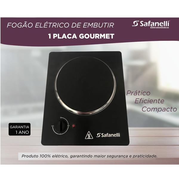 Imagem de Fogão Cooktop 1 Boca Elétrico Embutir Gourmet Safanelli