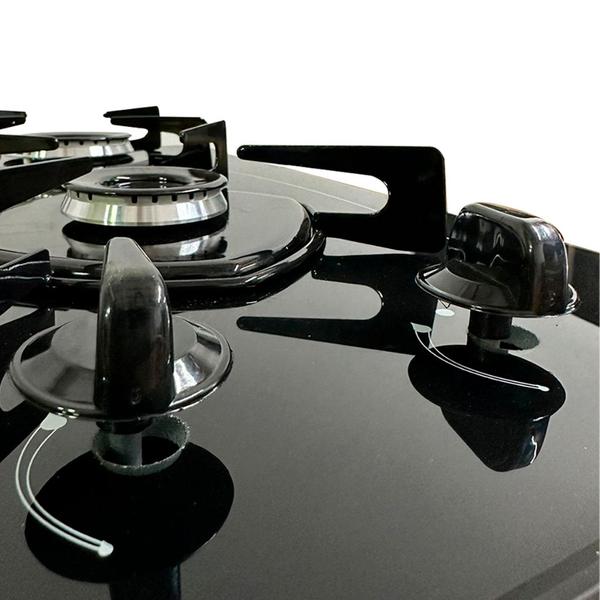 Imagem de Fogão Cooktop 2 Bocas a Gás Ultra Chama 127V/220V Bivolt Acendimento Automático Vidro Braslar