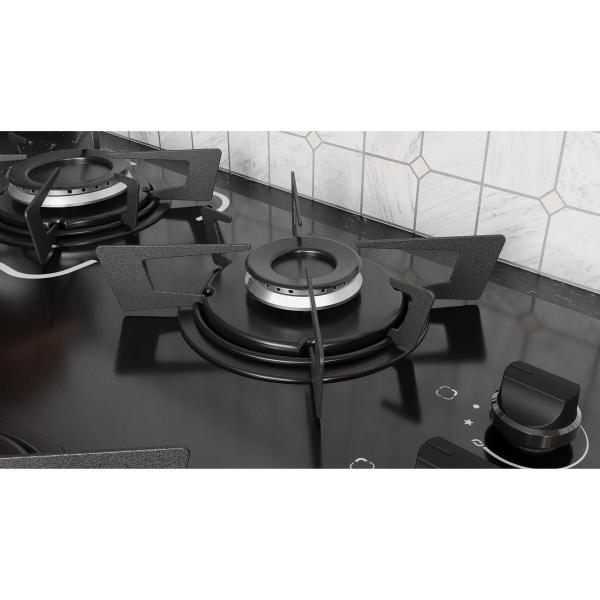 Imagem de Fogão Cooktop 4 Bocas a Gás Itatiaia Electra Mesa de Vidro Preto 127V/220V Trempe Aço