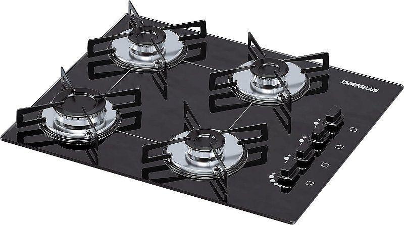 Imagem de Fogão Cooktop 4 Bocas Chamalux Ultra Chama Chapa Bivolt Preto 127V/220V