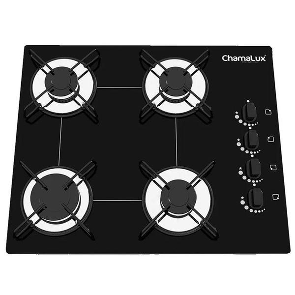 Imagem de Fogão Cooktop 4 Bocas Preto + Forno De Eletrico 60 Litros