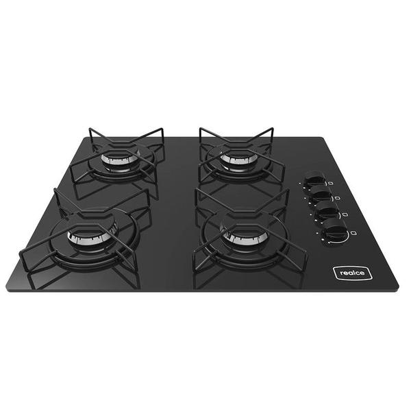 Imagem de Fogão Cooktop 4 Bocas Realce Preto a Gás Reforçado