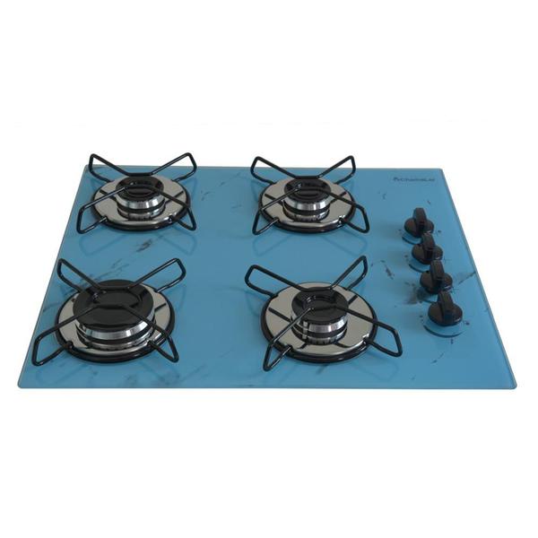 Imagem de Fogão Cooktop 4bocas Ultra Chama 127/220v Marmo Azul