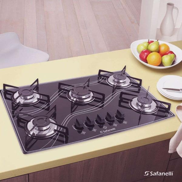 Imagem de Fogão Cooktop 5 Bocas 5Q Lines Preto FCL50 Safanelli