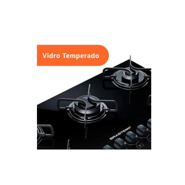 Imagem de Fogão Cooktop 5 Bocas a Gás Bivolt Preto Brastemp BDD75AEUNA