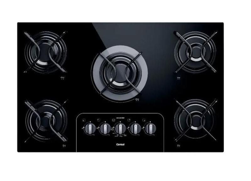 Imagem de Fogão Cooktop 5 Bocas a Gás Preto Consul