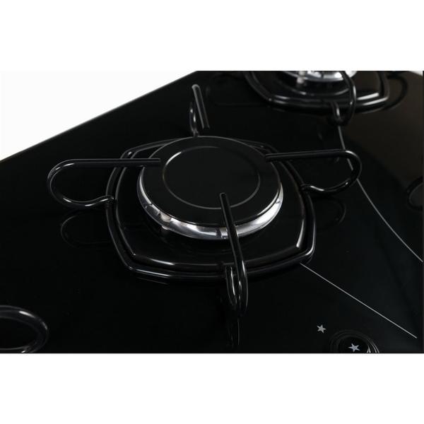 Imagem de Fogão Cooktop 5 Bocas a Gás Ultra Chama 127V/220V Bivolt Acendimento Automático Vidro Temperado Braslar