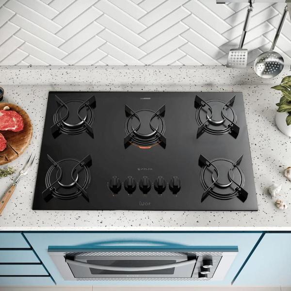 Imagem de Fogão Cooktop 5 Bocas Embutir Mega Tripla Chama Atlas Bivolt