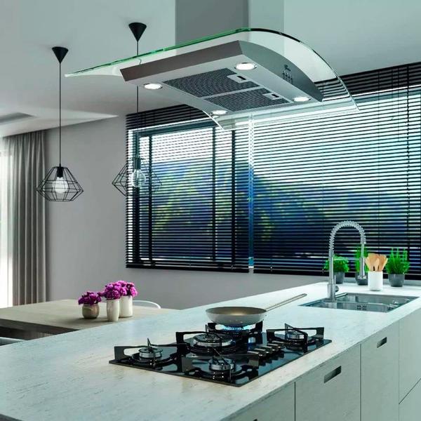 Imagem de Fogão Cooktop 5 Bocas Fischer 5Q FIT LINE Gás Mesa Vidro Preto BIVOLT