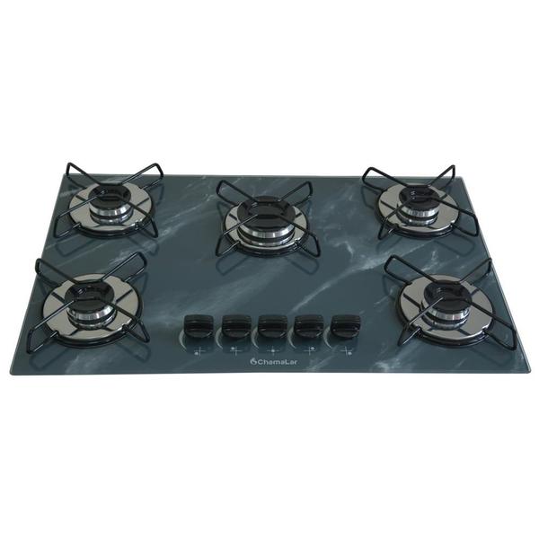 Imagem de Fogão Cooktop 5bocas Ultra Chama 127/220v Marmo Cinza