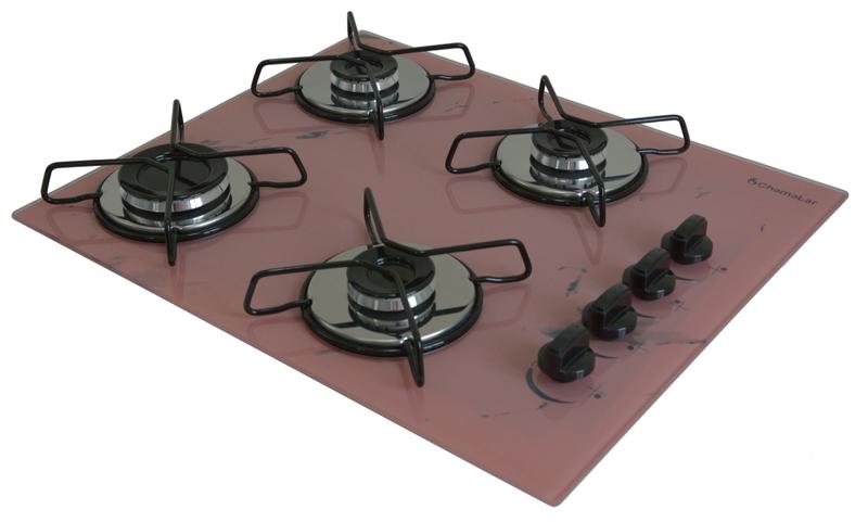 Imagem de Fogão Cooktop À Gás 4 Bocas ChamaLar CO Ultra Chama Vidro Bivolt XP