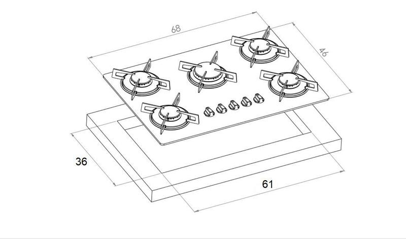 Imagem de Fogão cooktop a gás 4 bocas Fornello Branco - acendimento automático