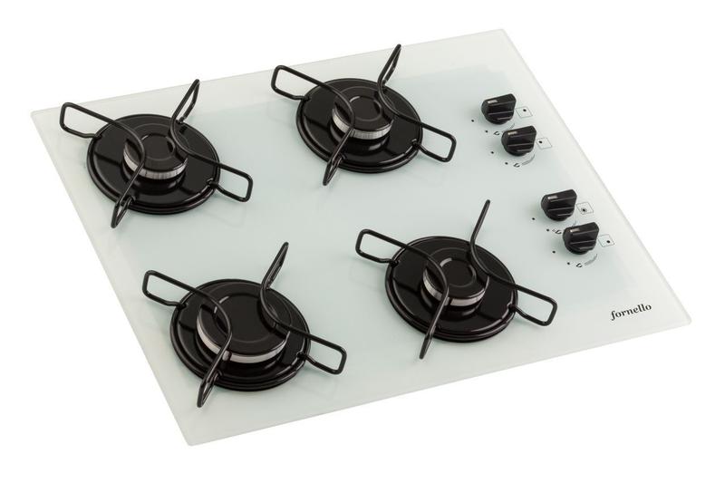 Imagem de Fogão cooktop a gás 4 bocas Fornello Branco - acendimento automático