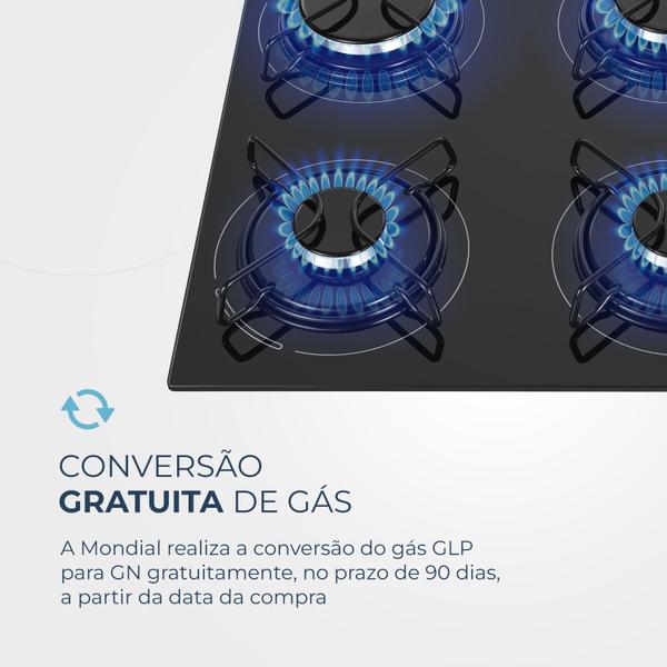 Imagem de Fogão Cooktop A Gás Mondial Ctg01 4 Queimadores Bivolt