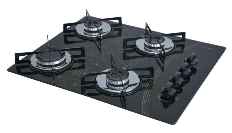 Imagem de Fogão Cooktop Chamalar Premium 4 Bocas Ultra Chama Mesclado Bivolt GLP