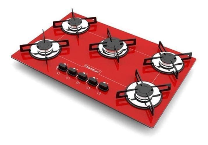 Fogão Cooktop Chamalux 5 Bocas Ultra Chama Vermelho 110/220 Imagem de Fogão Cooktop Chamalux 5 Bocas Ultra Chama Vermelho 110/220