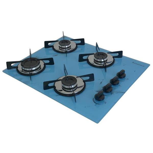 Imagem de Fogão Cooktop Chapa 4bocas Ultra Chama 127/220v Marmo Azul