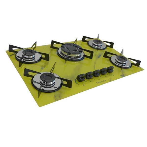 Imagem de Fogão Cooktop Chapa 5bocas Tripla Chama 127/220v Mar Amarelo