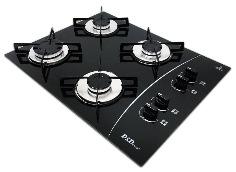 Imagem de Fogão cooktop D&D 4 bocas Preto a gás