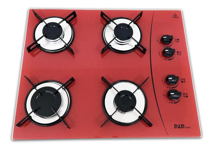 Imagem de Fogão Cooktop D&D 4 Bocas Vermelho A Gás