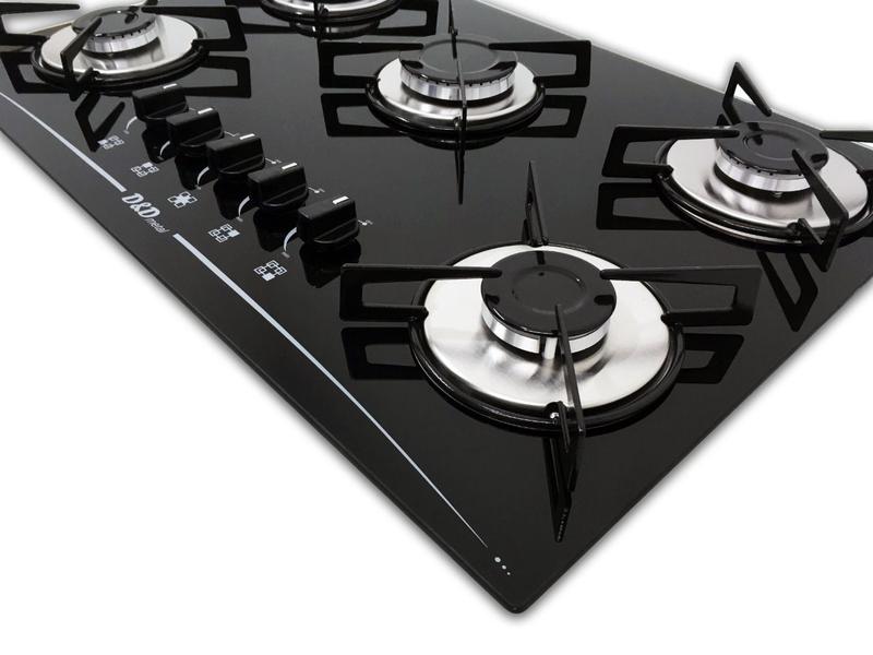 Imagem de Fogão cooktop D&D 5 bocas preto a gás