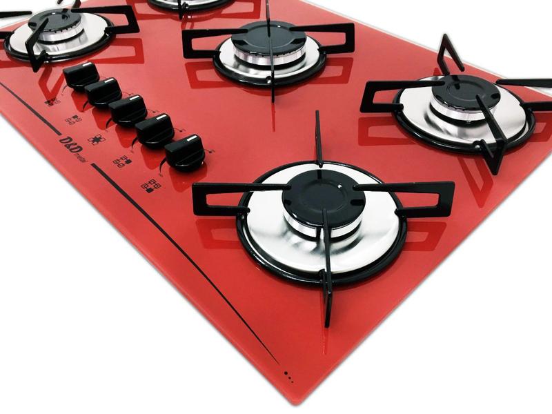 Imagem de Fogão cooktop D&D 5 bocas vermelho a gás