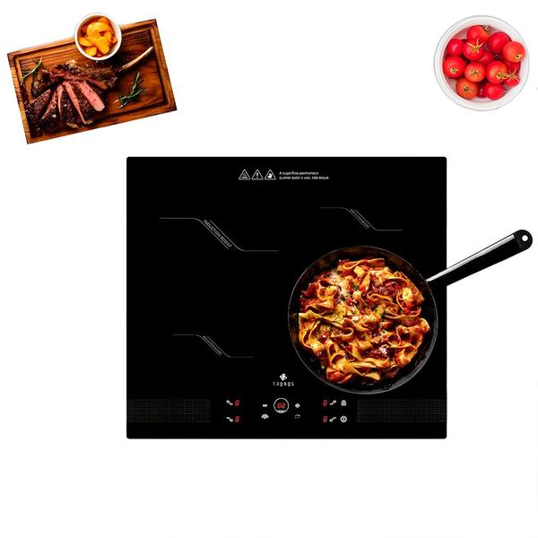 Imagem de Fogão Cooktop De Indução 4 Bocas Tronos IF7010B1, Mesa Vitrocêramica, Painel Touch Com Timer, 9 Níveis Power Boost, 220v