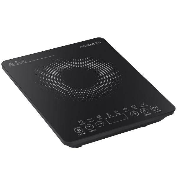 Imagem de Fogão Cooktop de Indução Uma Boca Elétrico Toch Screen Display Digital Timer Agratto Acki01i