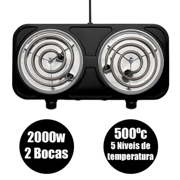 Imagem de Fogão Cooktop Elétrica 5 Temperaturas 2 Bocas