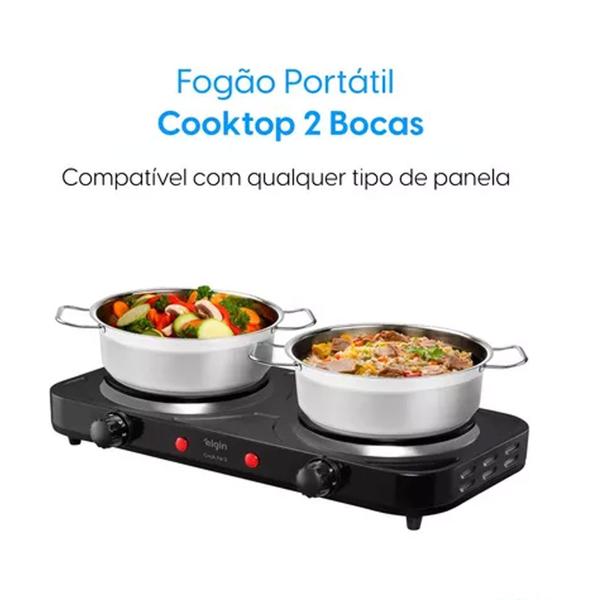 Imagem de Fogão Cooktop Elétrica 5 Temperaturas 2 Bocas