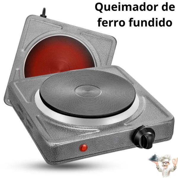 Imagem de Fogão Cooktop Elétrica Fogareiro de Mesa 1 Boca Motor Home Camping Chapa 110 V