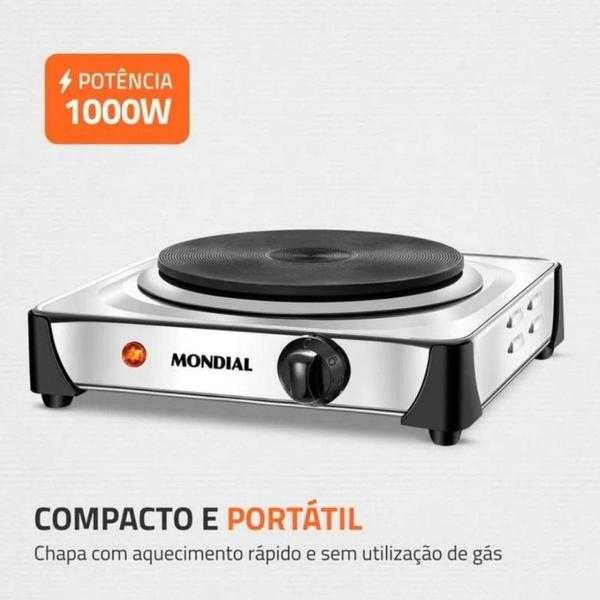 Imagem de Fogão Cooktop Elétrica Mondial Fast Cook Fe-04 Inox