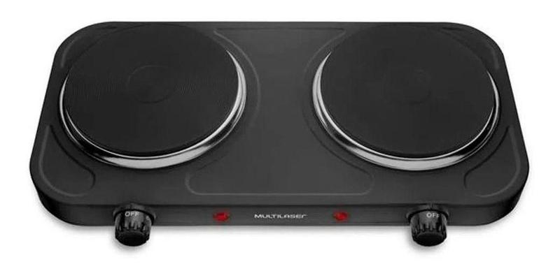 Imagem de Fogão Cooktop Elétrica Multilaser Gourmet Easy Cook Duo Preto 220v