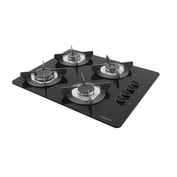 Imagem de Fogão Cooktop Elétrico 4 Bocas Inox Mesa Em Vidro Safe Fogatti