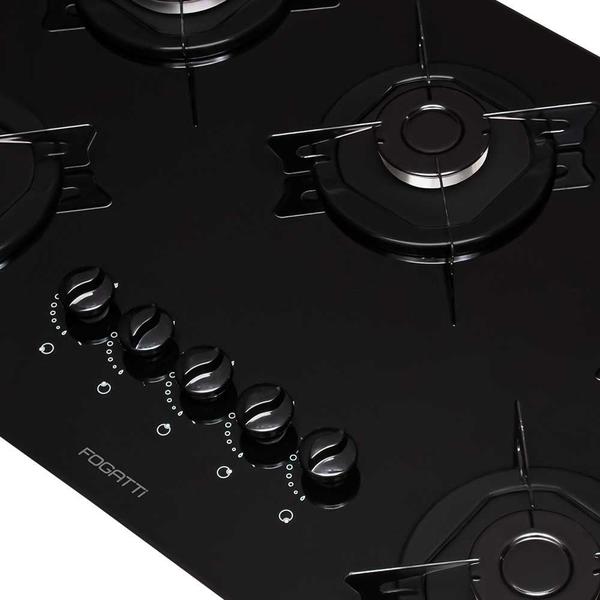 Imagem de Fogão Cooktop Elétrico 5 Bocas Mesa Em Vidro - Preto - Fogatti