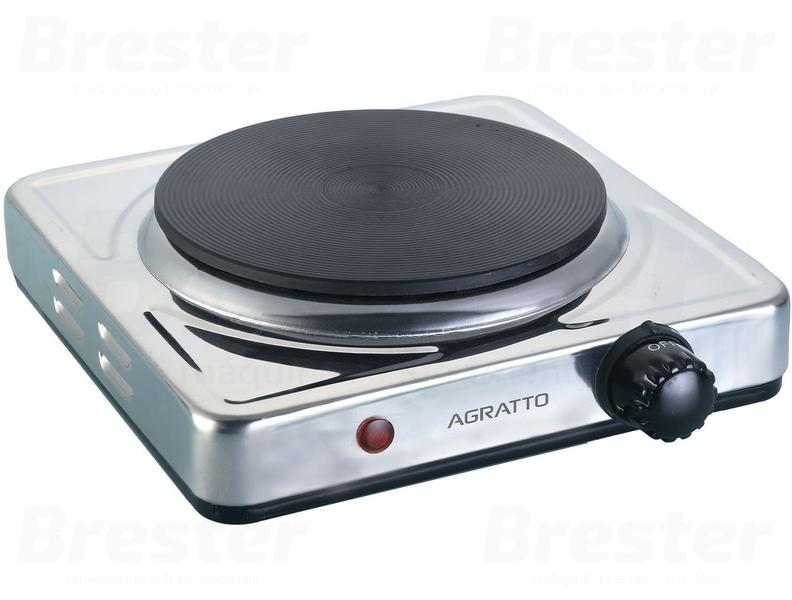 Imagem de Fogão Cooktop Elétrico Inox 1 Boca De Mesa Portátil Agratto