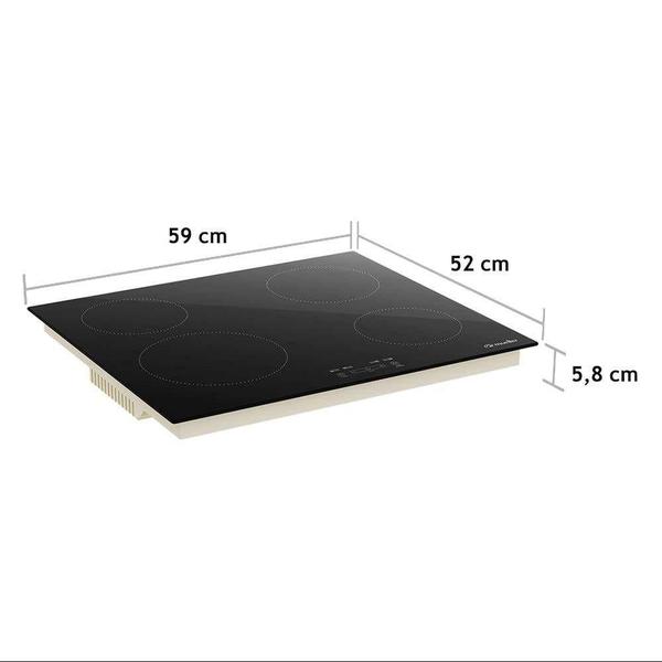 Imagem de Fogão Cooktop Elétrico Por Indução Mueller MCI014BG1 4 Bocas Mesa Vitrocerâmico