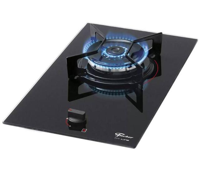 Imagem de Fogao cooktop fischer 1q fit line tc gas mesa vidro preto bivolt