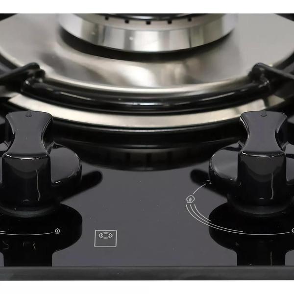 Imagem de Fogao cooktop fischer 2 bocas a gás mesa de vidro preto - bivolt