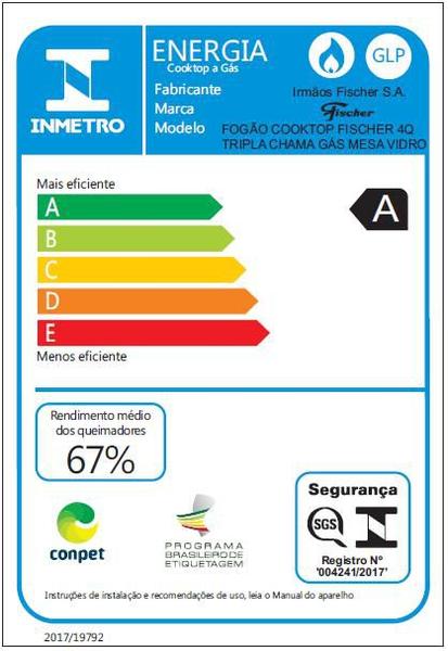 Imagem de Fogão Cooktop Fischer 4 Bocas Tripla Chama 9788-12916