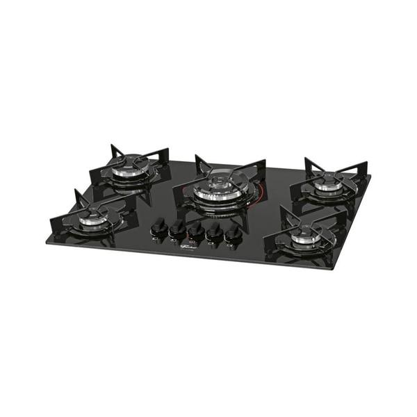 Imagem de Fogão Cooktop Fischer 5Q TC Fit Line Gás Mesa Vidro Preto