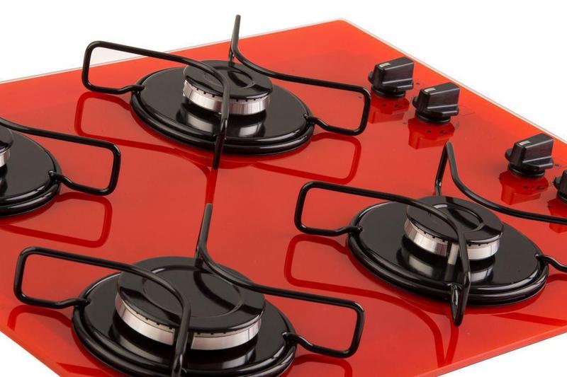 Imagem de Fogão Cooktop Fornello 4 Bocas Vermelho Automático