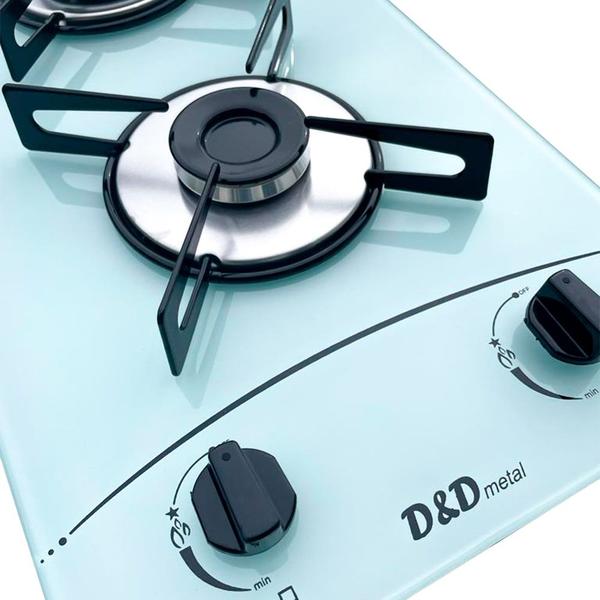 Imagem de Fogão cooktop Gás D&D 2 bocas branco - acendimento automático