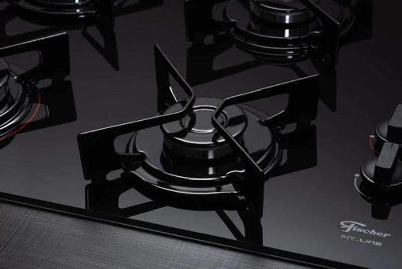 Imagem de Fogão Cooktop Gás Fischer Fit Line Preto 4 Bocas (26342-57175) Bivolt