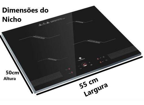 Imagem de Fogão Cooktop Indução 4 Bocas Tronos 220v Vitrocerâmico