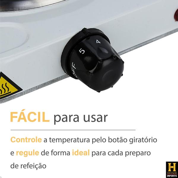 Imagem de  Fogão Cooktop Portátil Elétrico 2 Bocas 2000w Chapa Linha Premium