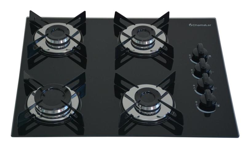 Imagem de Fogão Cooktop Premium 4 Bocas Ultra Chama Preto