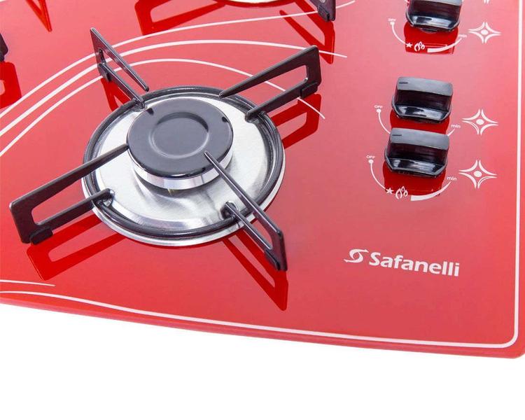Fogão Cooktop Safanelli 4 Bocas Vermelho 4Q Lines FCV402 Imagem de Fogão Cooktop Safanelli 4 Bocas Vermelho 4Q Lines FCV402