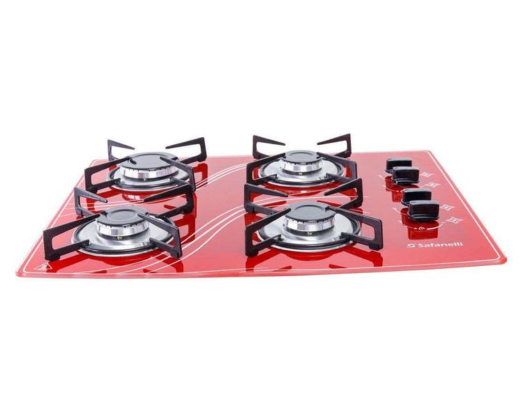 Imagem de Fogão Cooktop Safanelli 4 Bocas Vermelho 4Q Lines FCV402