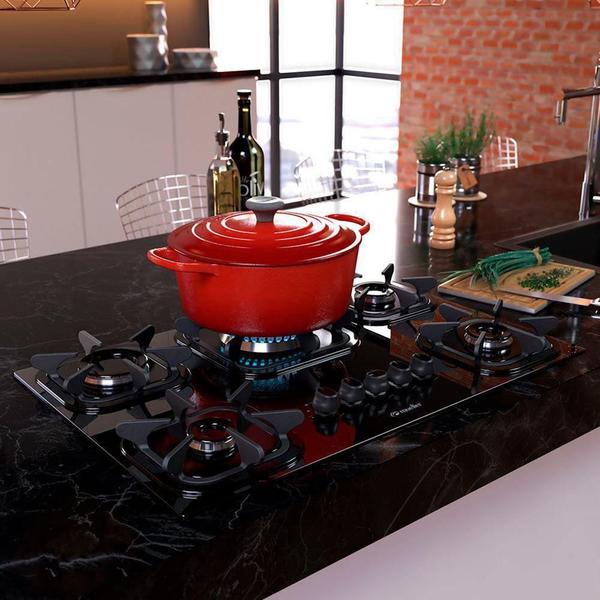 Imagem de Fogão Cooktop Tripla Chama Mueller 5 Bocas G5 Preto Bivolt